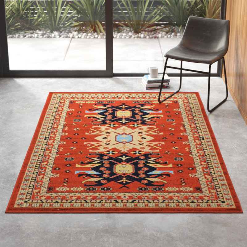 World Menagerie Zoey Southwestern Terracotta Rug & Reviews Wayfair